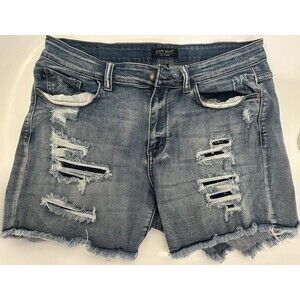 Judy Blue Light Wash Mid Rise Jean Shorts Size 1XL Distressed